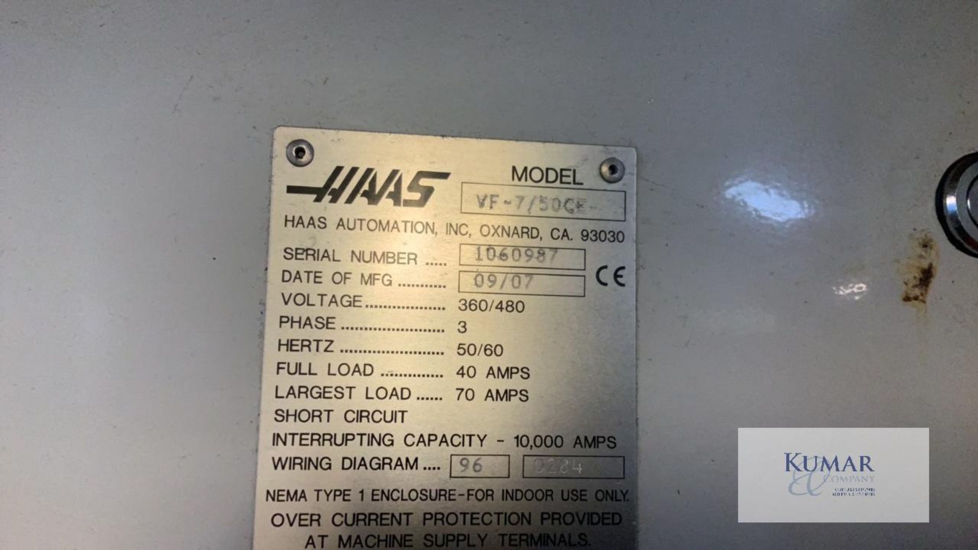 Haas VF7 /50 CE Serial No 1060987 with Haas CNC Controls and associated tooling - Image 5 of 16