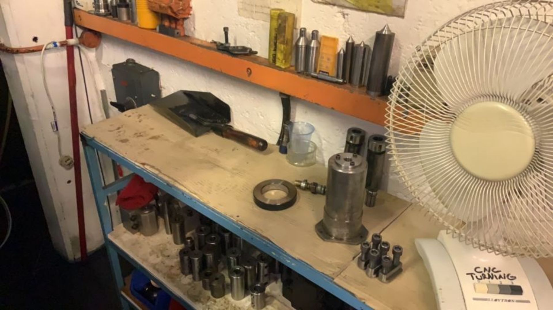 Tooling and attachments to suit lot 12 and other similar machines (shelves included)