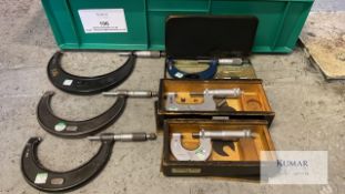 Micrometer Set, 6 Imperial Micrometers ranging from 0" - 6" in 1" increments