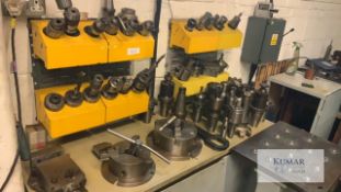 Large amount of tool arbors ,2x chucks and vice to suit Lot 16 or other similar machines