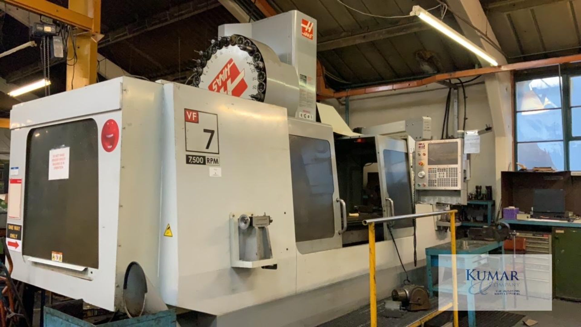Haas VF7 /50 CE Serial No 1060987 with Haas CNC Controls and associated tooling