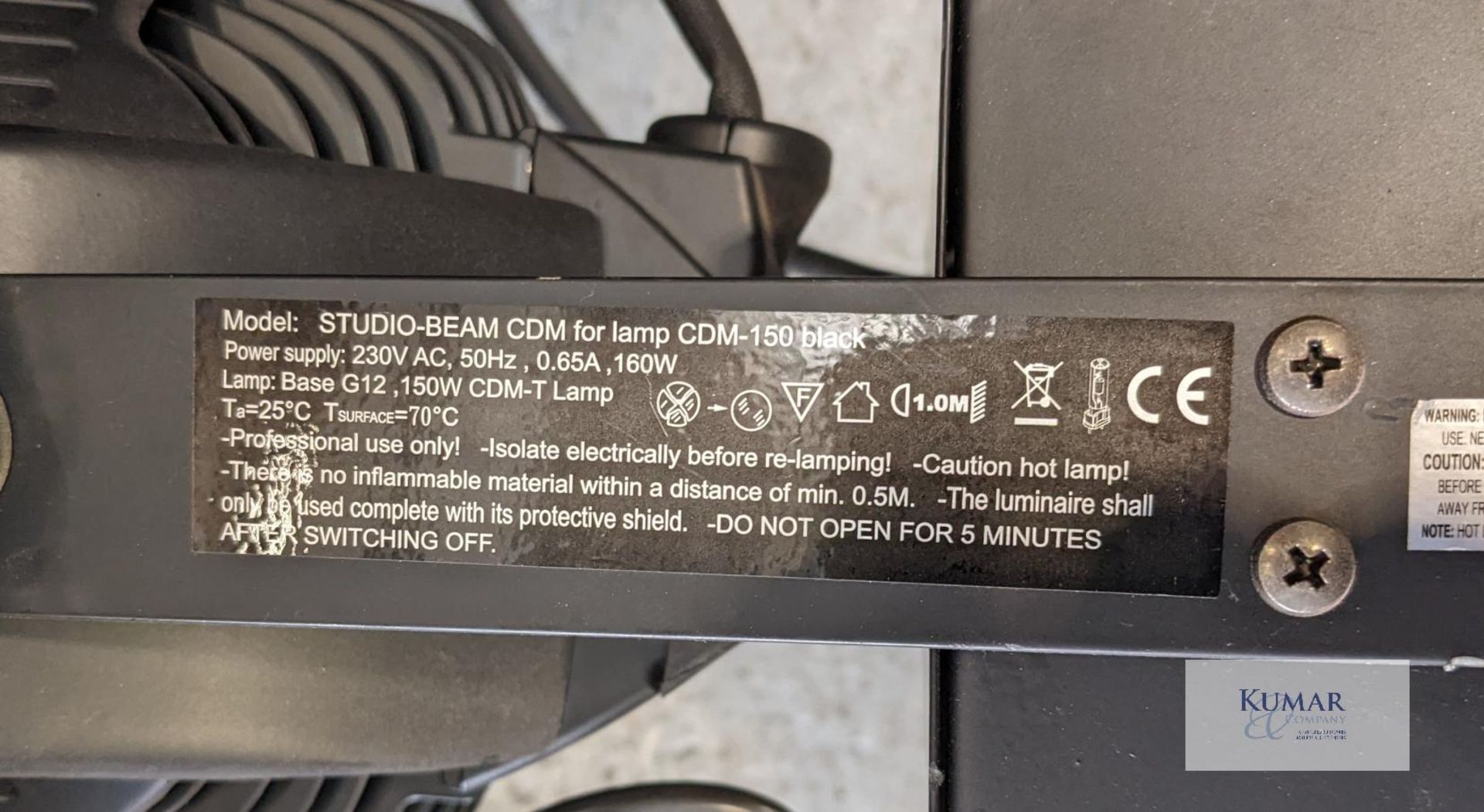 150W CDM Par Discharge Light - 8 UnitsCondition: Ex-hireSupplied with:8 x 150W CDM Lamp (fitted)8 - Image 5 of 5