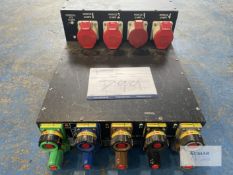 Powerlock+thru to 4x 32A 3Ph, 4x3ph RCBO(8U)Condition: Ex-hire125 amp Powerlock distro (8U)Powerlock