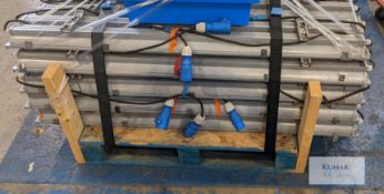 25 x Twin Fluorescent Light fittings, moulded 16a in/out Condition: Ex-hire Lots located in