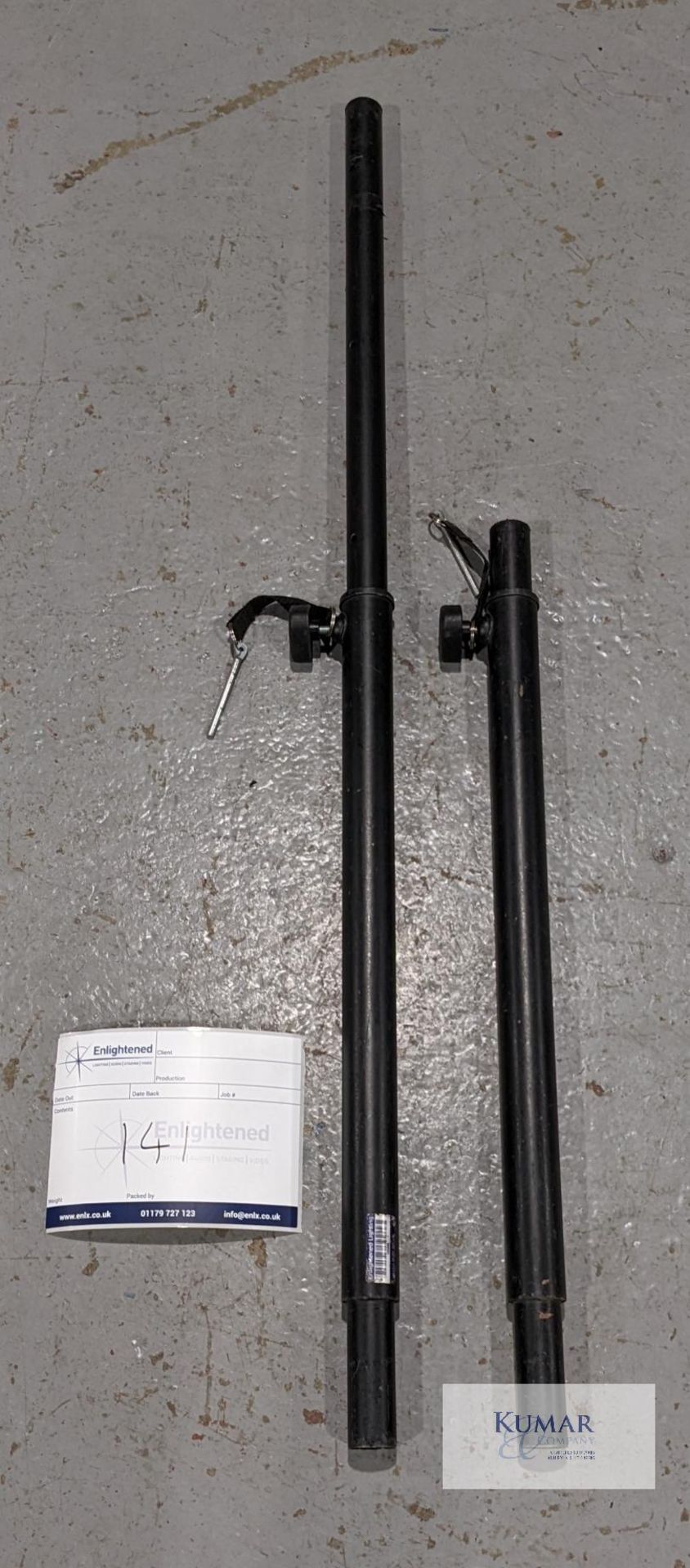 Sub mount speaker poles - PairCondition: Ex-hireDelivery option: Delivery available to Mainland UK