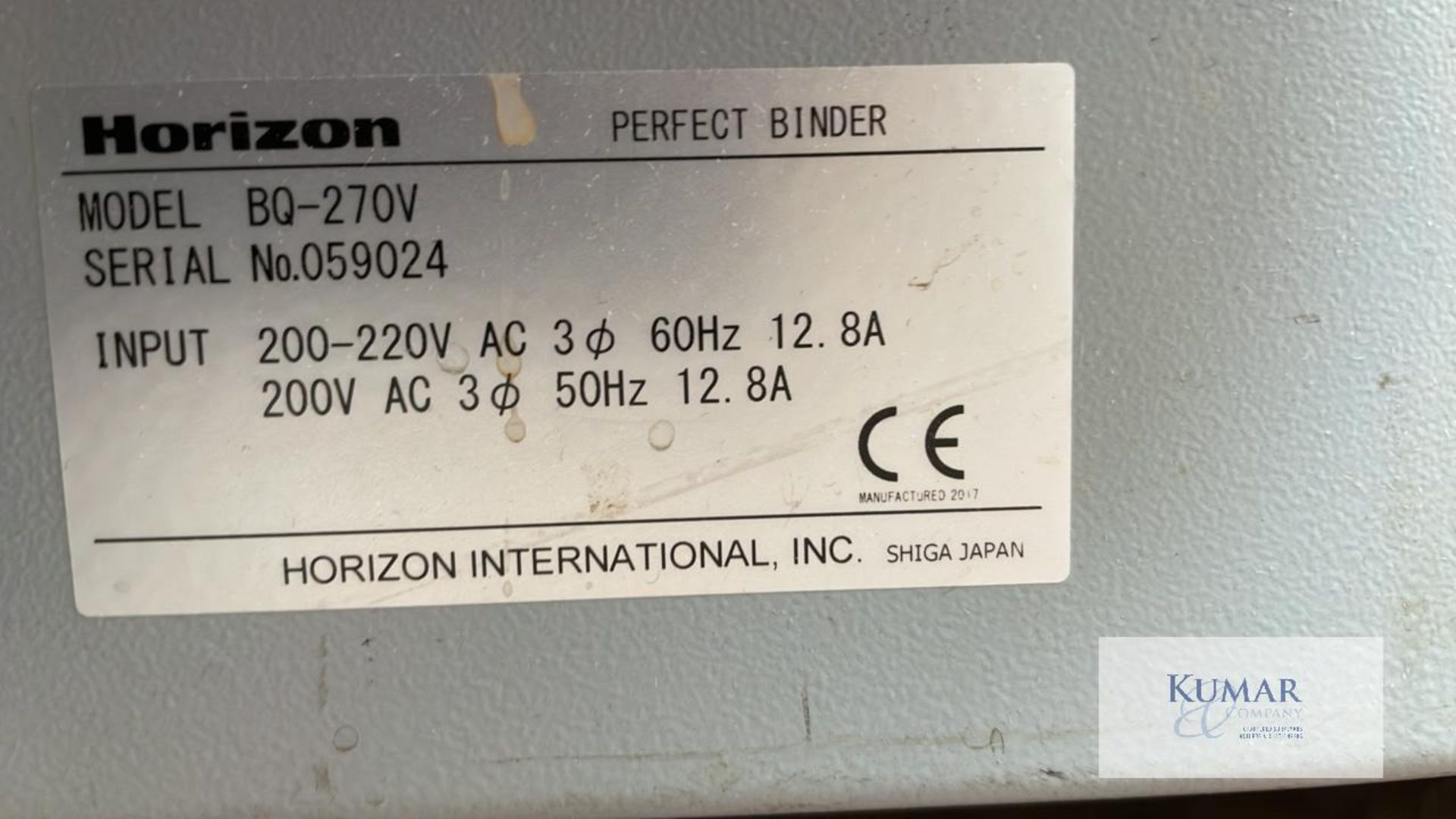 HORIZON BQ-270V PERFECT BINDER - Image 3 of 5