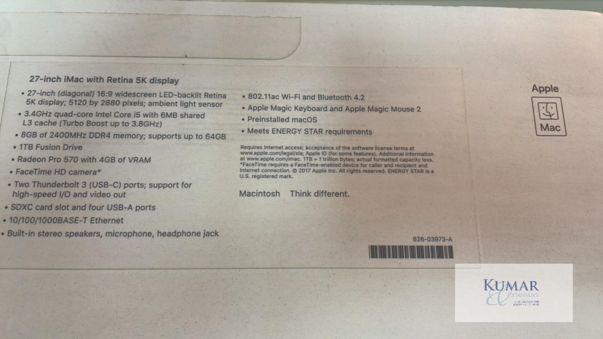 APPLE iMac 27" 3.4Ghz Quad Core i5 - Image 3 of 4