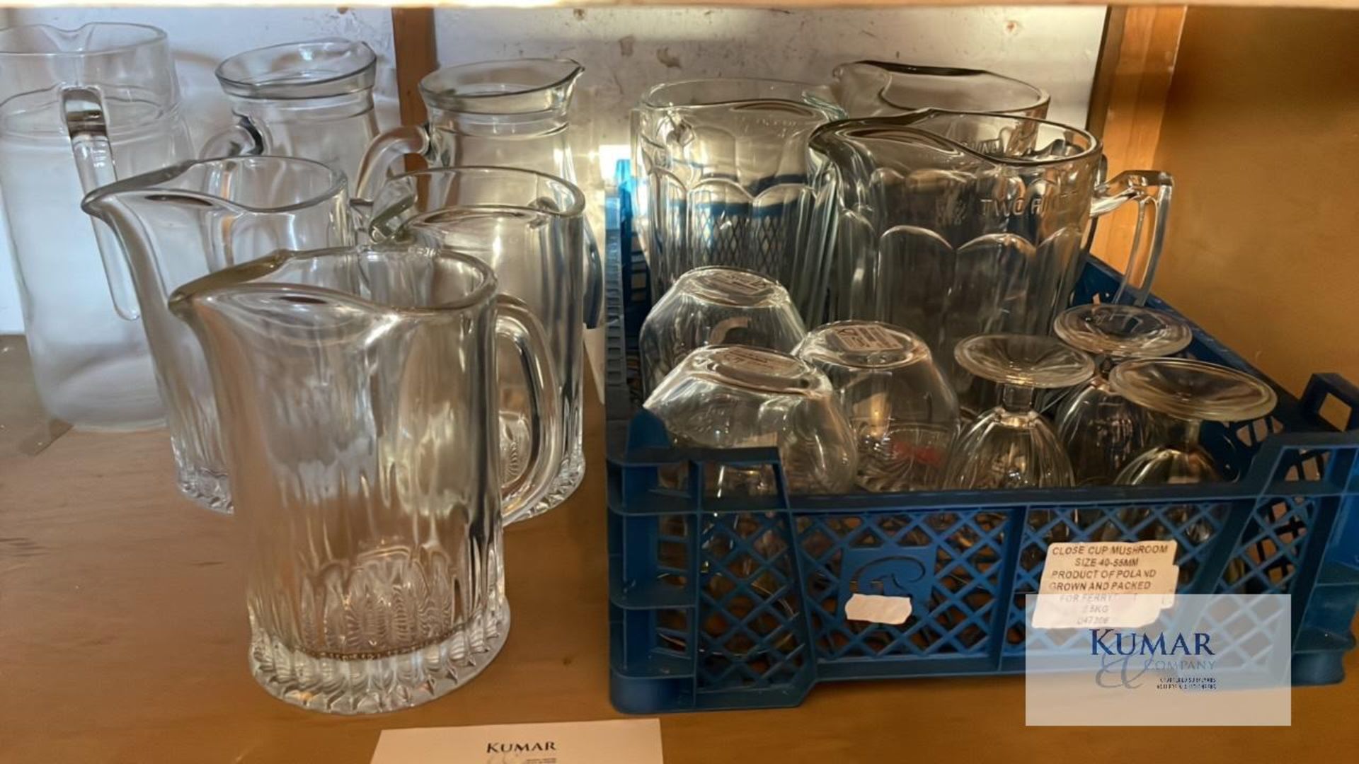 Various glass jugs
