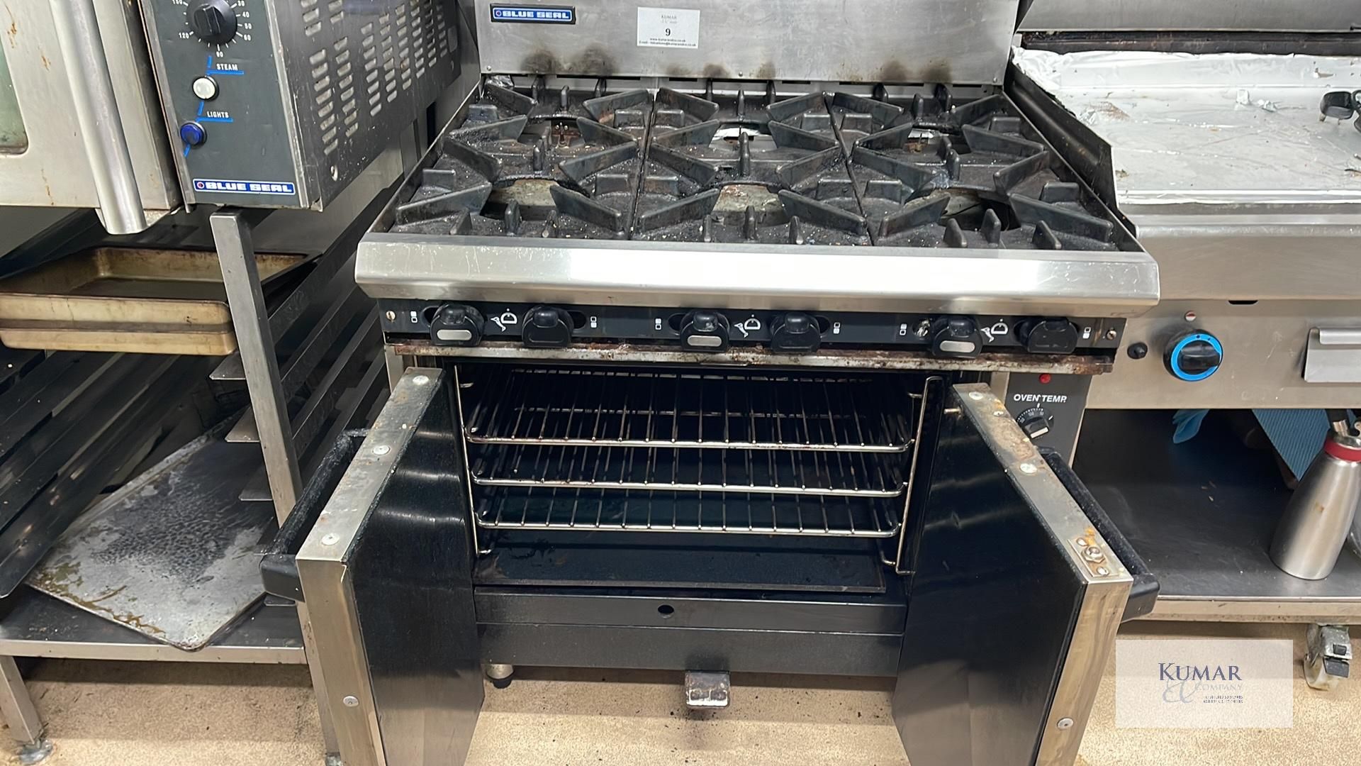 Blue Seal Turbofan 6 Burner Gas Range Cooker with Large Oven - Will Require Electrical - Image 4 of 7