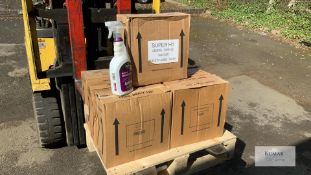 Circa 7 Boxes of 6 x 750 ml Super Professional V1 Healthcare Antiviral Disinfectant Spray Trigger