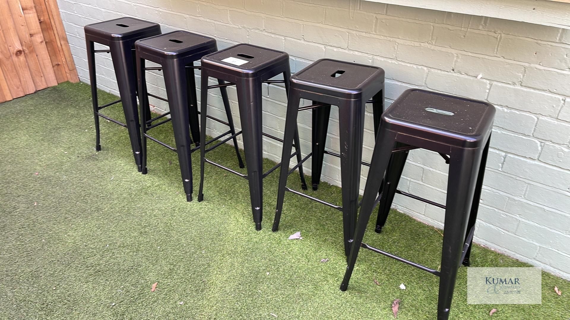 5: High Bar Steel Black Stools