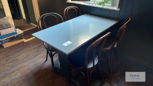 Oak Rectangular Table with 4: Wooden Dining Chairs - Dimensions L - 1200mm x W - 690mm