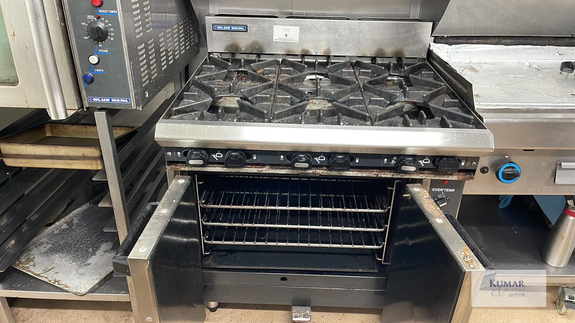 Blue Seal Turbofan 6 Burner Gas Range Cooker with Large Oven - Will Require Electrical - Image 5 of 7