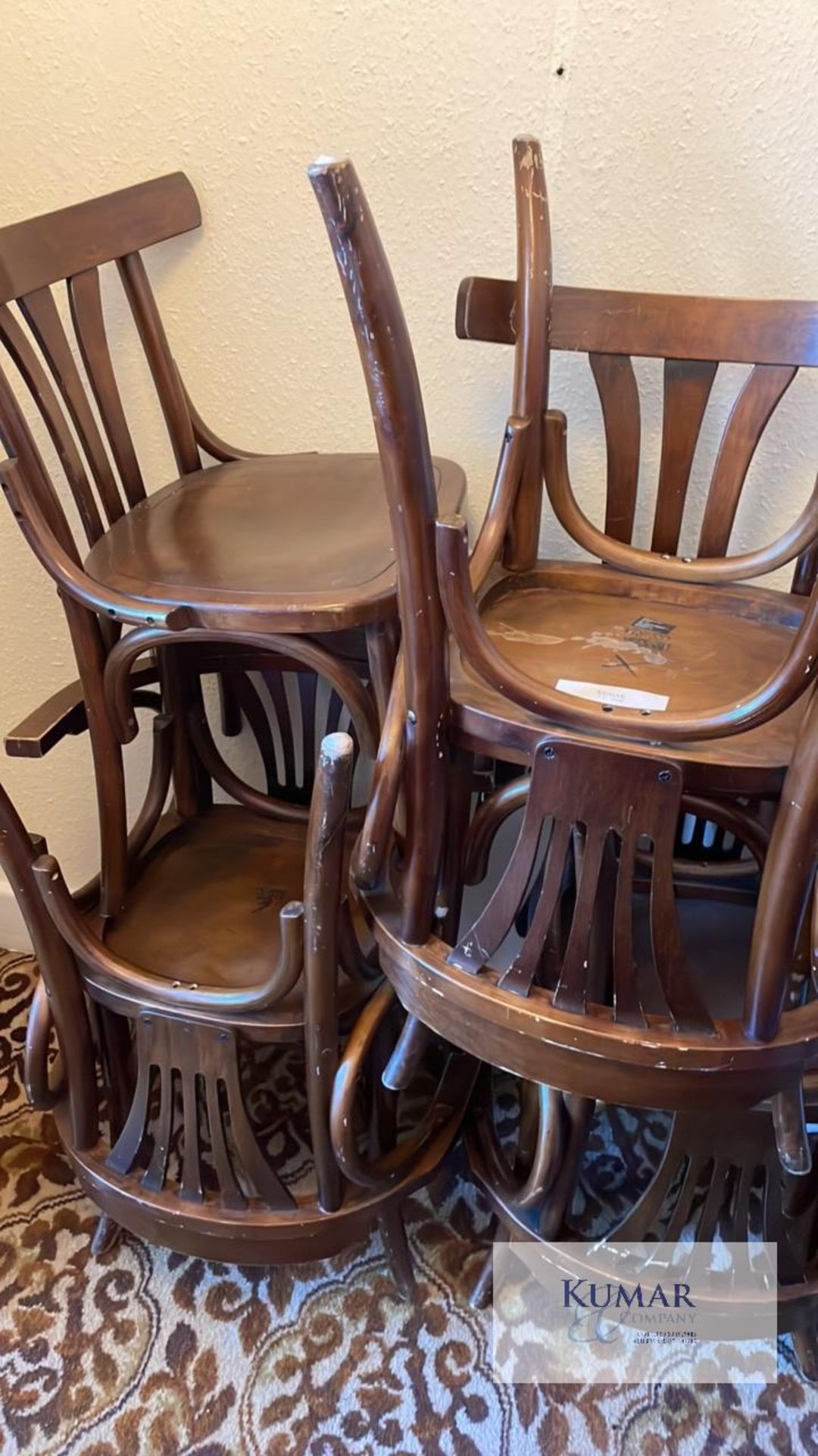 Vintage wooden chairs 15 in total - Image 3 of 6