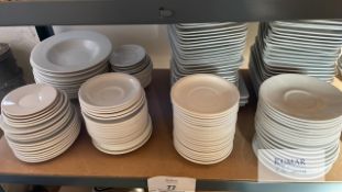 Various rectangle side plates, round bowls and saucers Rectangle side plate approx 22cmx17cm Bowls