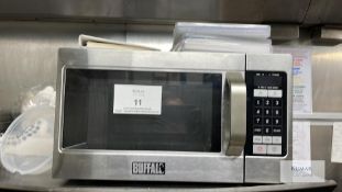 Buffalo Model GK642 1100 Watt Commercial Stainless Steel Microwave Oven, Serial No. 1216N (2014)