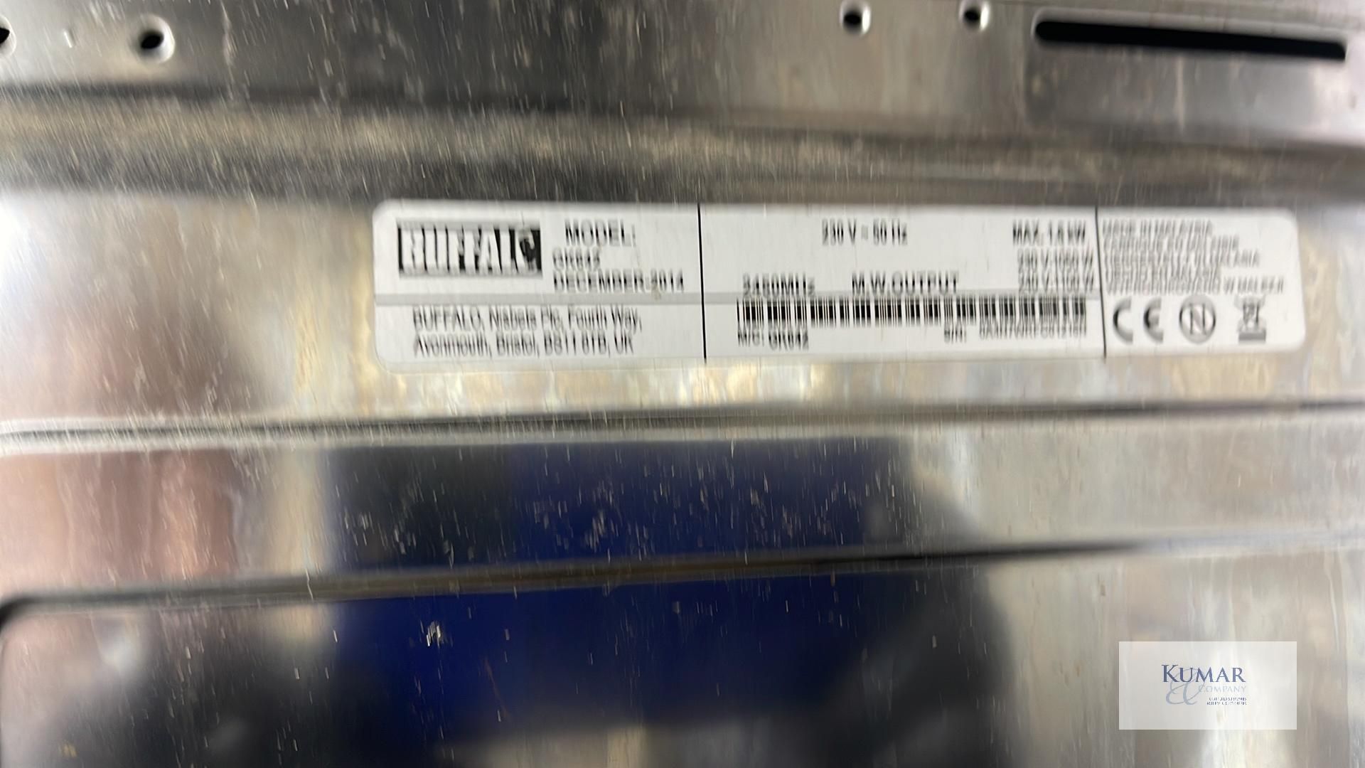 Buffalo Model GK642 1100 Watt Commercial Stainless Steel Microwave Oven, Serial No. 1216N (2014) - Image 4 of 5
