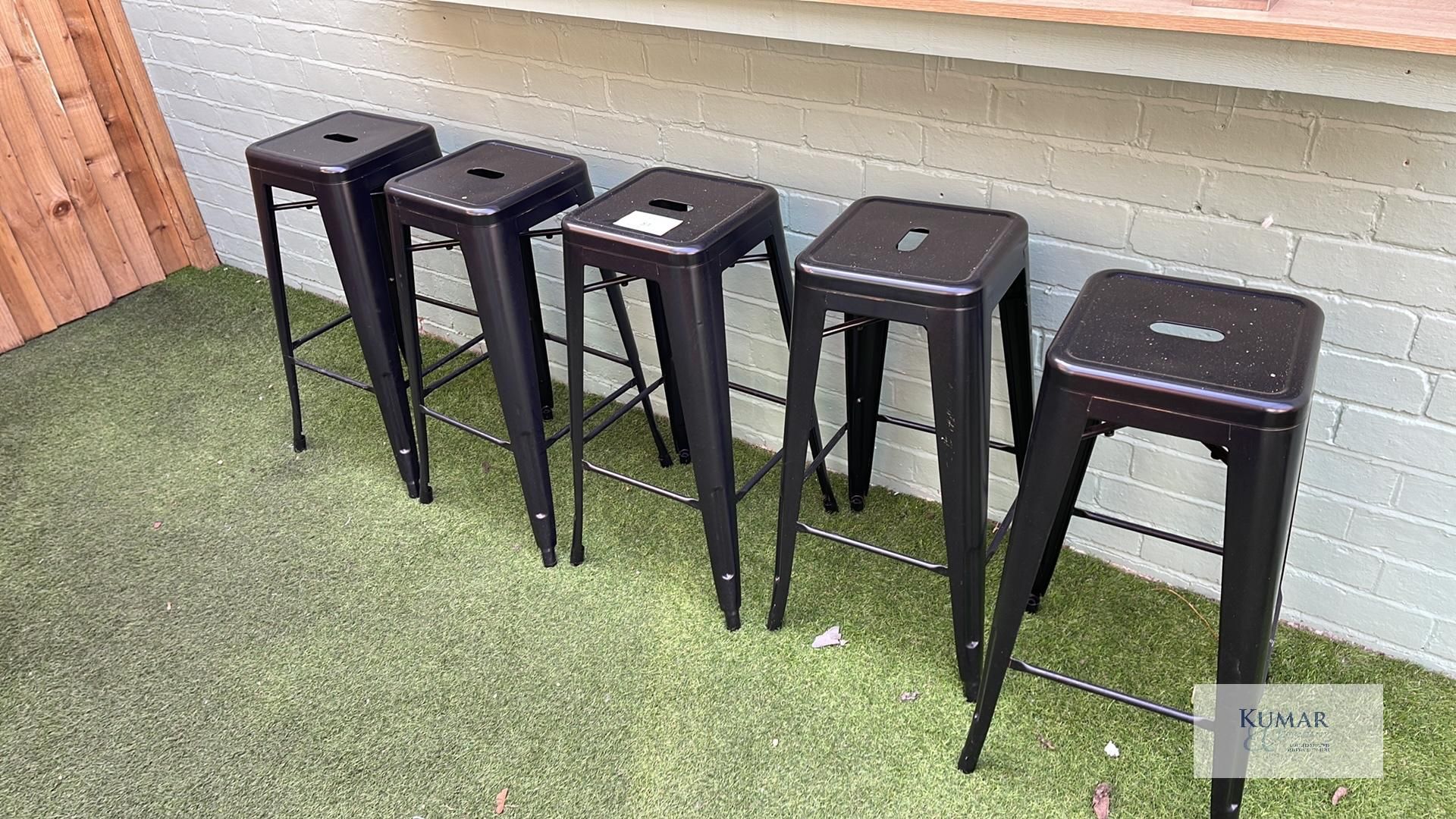 5: High Bar Steel Black Stools - Image 2 of 6