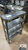 QuadTier Stainless Steel Table - L 590mm x W - 200mm - Please Note Does Not Include Contents