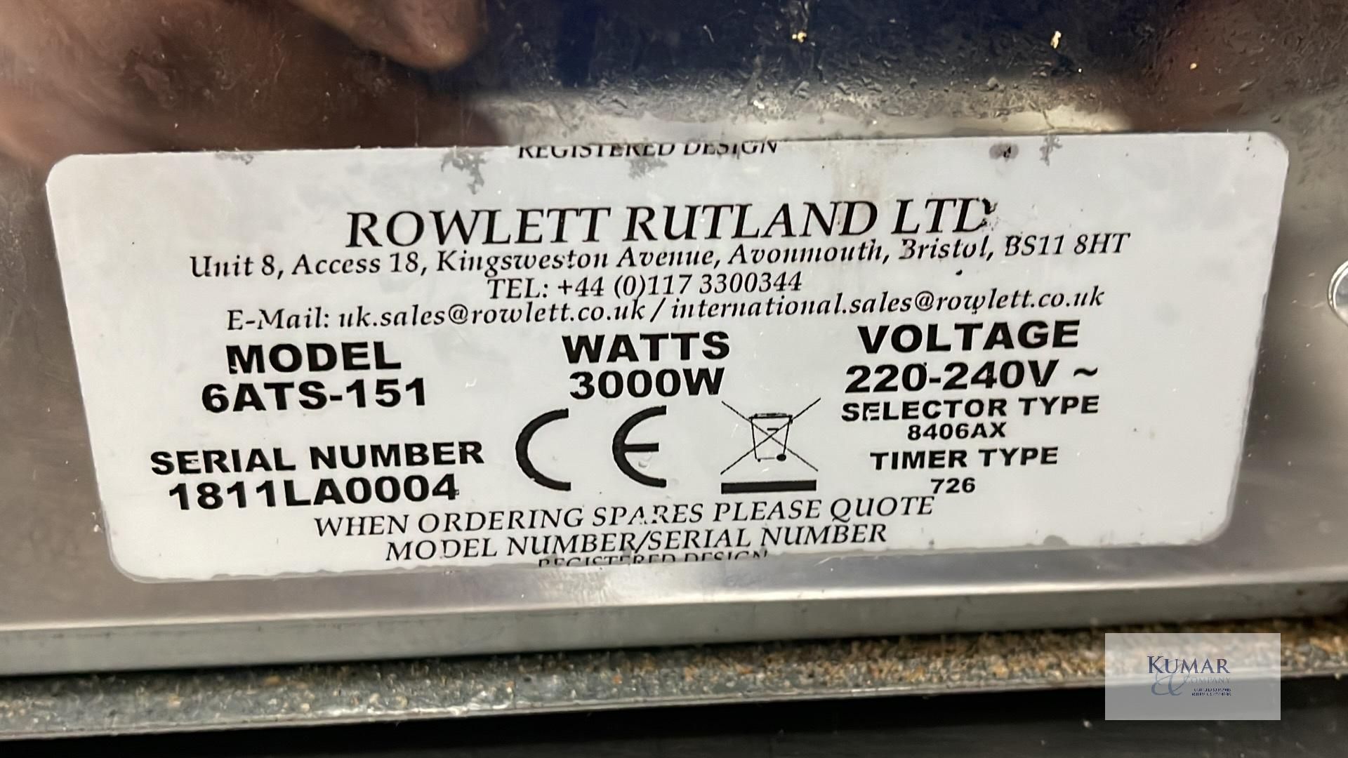 Rowlett Model 6ATS-151 6 Slot Toaster, Serial No. LA0004 - New Cost Â£120 + VAT - Image 4 of 4