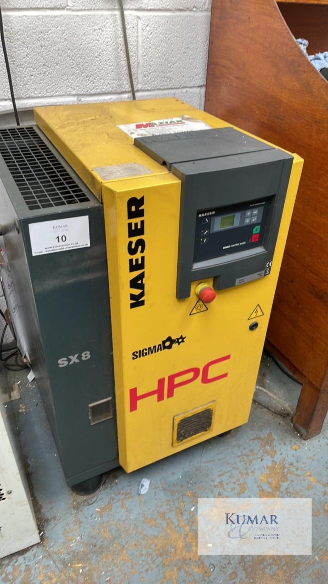 Kaesar HPC SX8 Screw Compressor, Serial No. 1360, 5.5KW (2011) with Domnick Hunter Dryer, Air