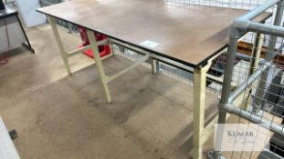 Workshop table with steel unboltable legs and frame 210cm long x 86cm wide x 90cm high