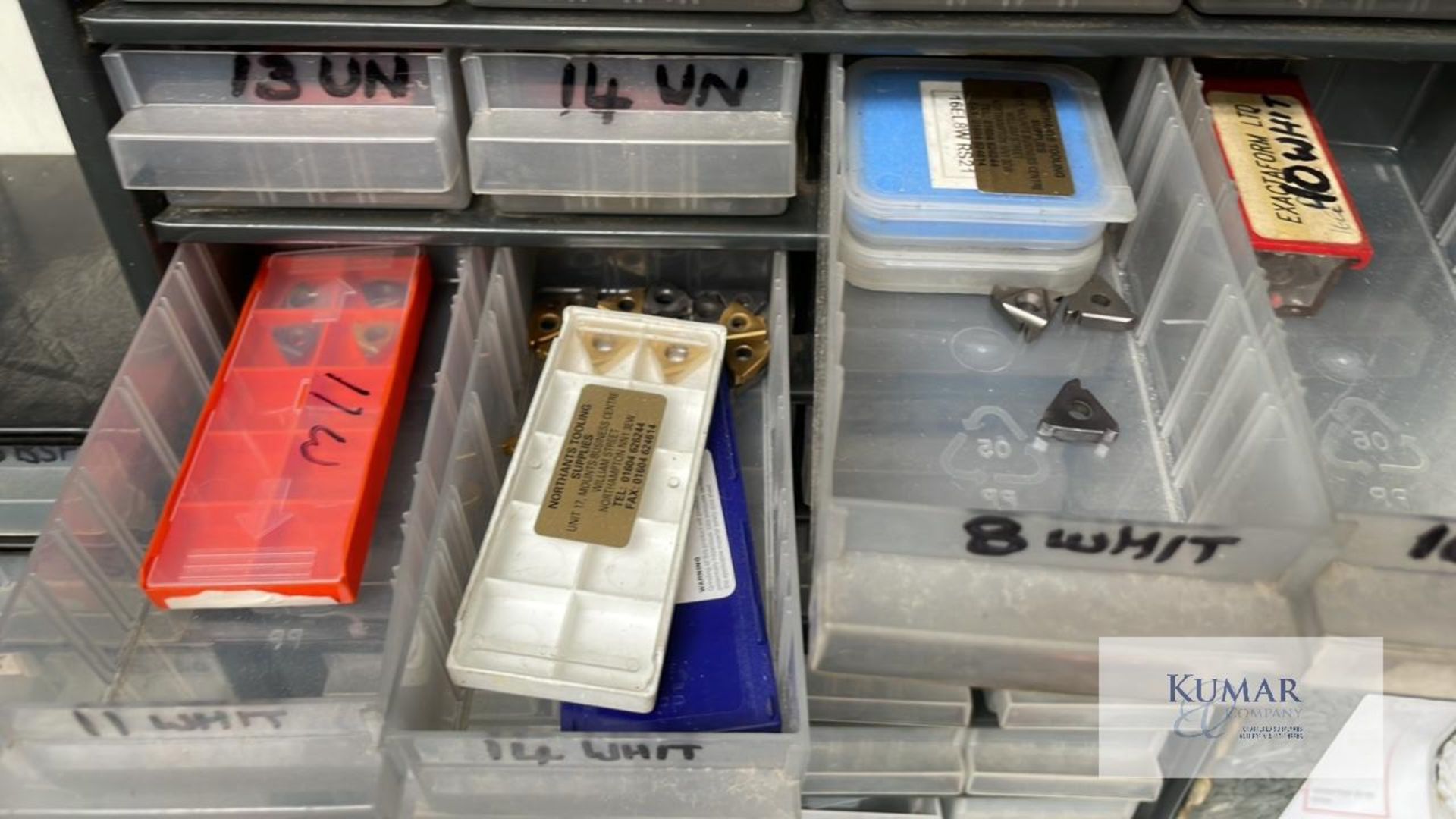 Job lot of small storage cabinets with contents Includes taps, drills and inserts - Image 11 of 13