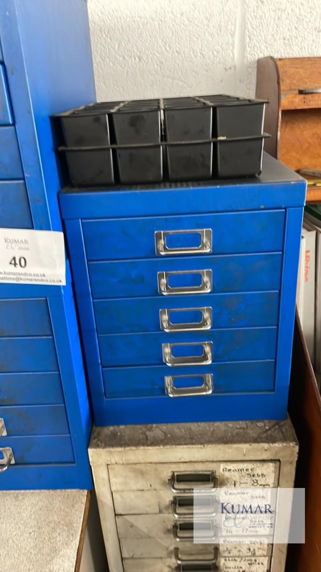 Various tooling drawers 3 x blue 280mm wide x 350mm high and 400mm deep with 5 draws in each And 1 x - Image 3 of 14