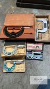 Micrometer set 0 to 5" imperial set, 1" increments Consists of 5 micrometers