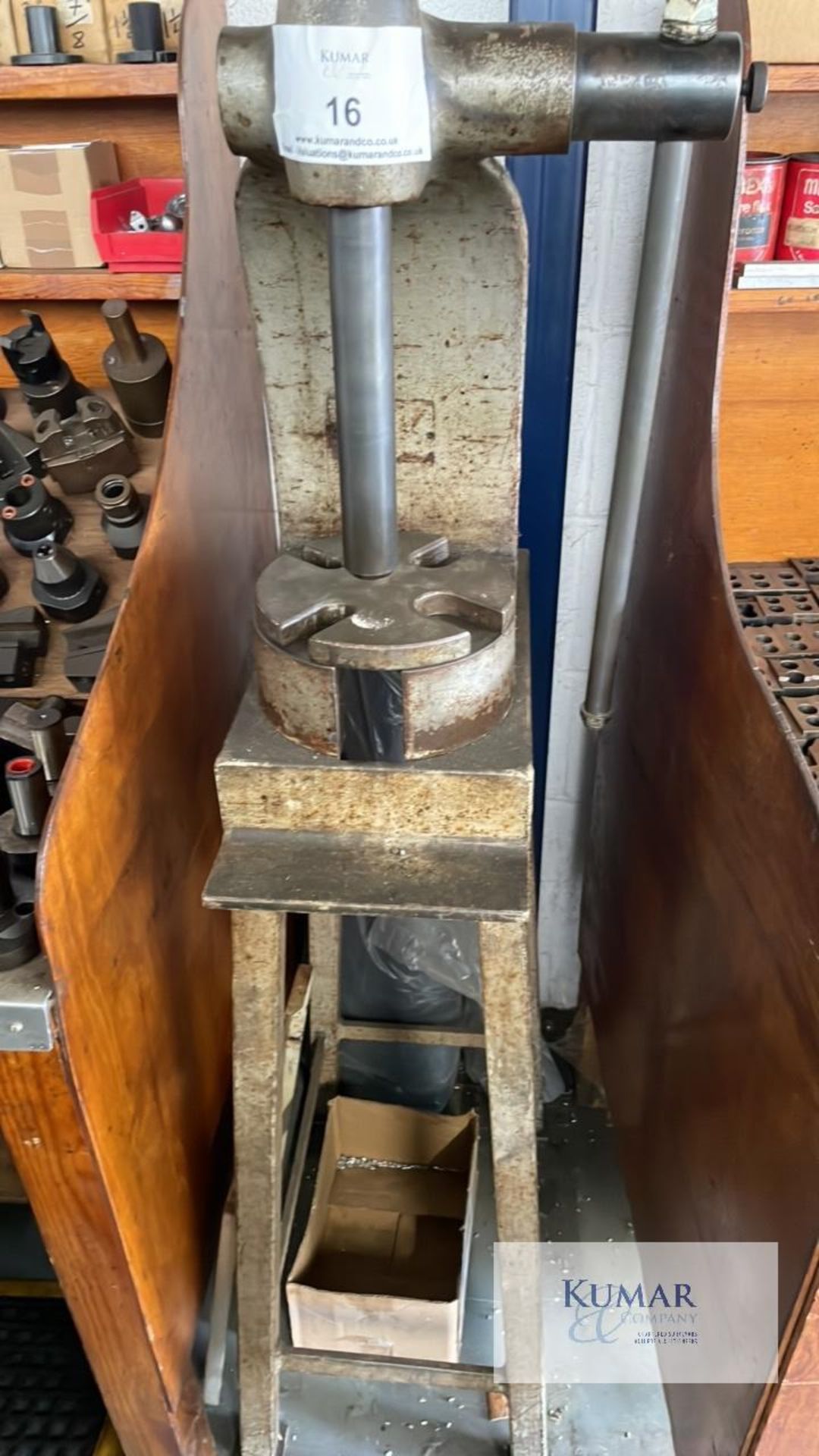 Small fly press on stand