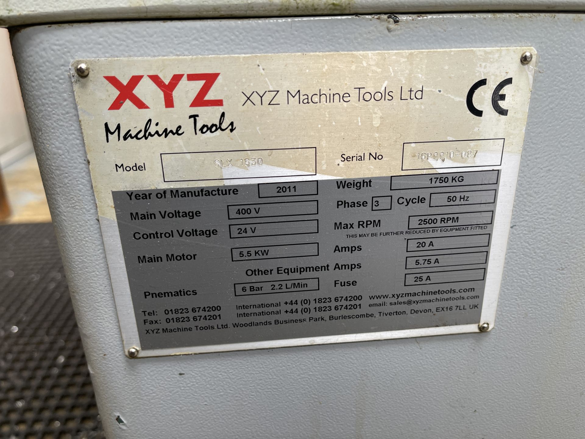 XYZ Machine Tools Ltd, SLX 1630 CNC Lathe, with Proto Trak SLX Controls, Serial No. 16P9910-087, ( - Image 6 of 14