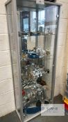 Glass Display cabinet with mirrored back includes all displayed parts