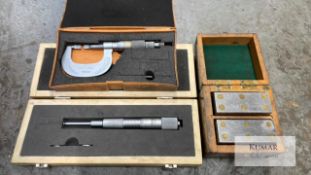 Groove micrometer Blade micrometer 0-1” Parrellel blocks