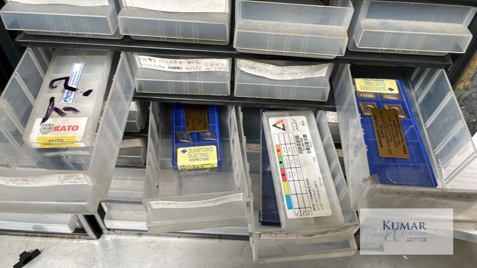 Job lot of small storage cabinets with contents Includes taps, drills and inserts - Image 12 of 13