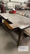 Workshop/fabrication table 2180mm long x 1260mm wide x 860mm high With lower shelf frame work and