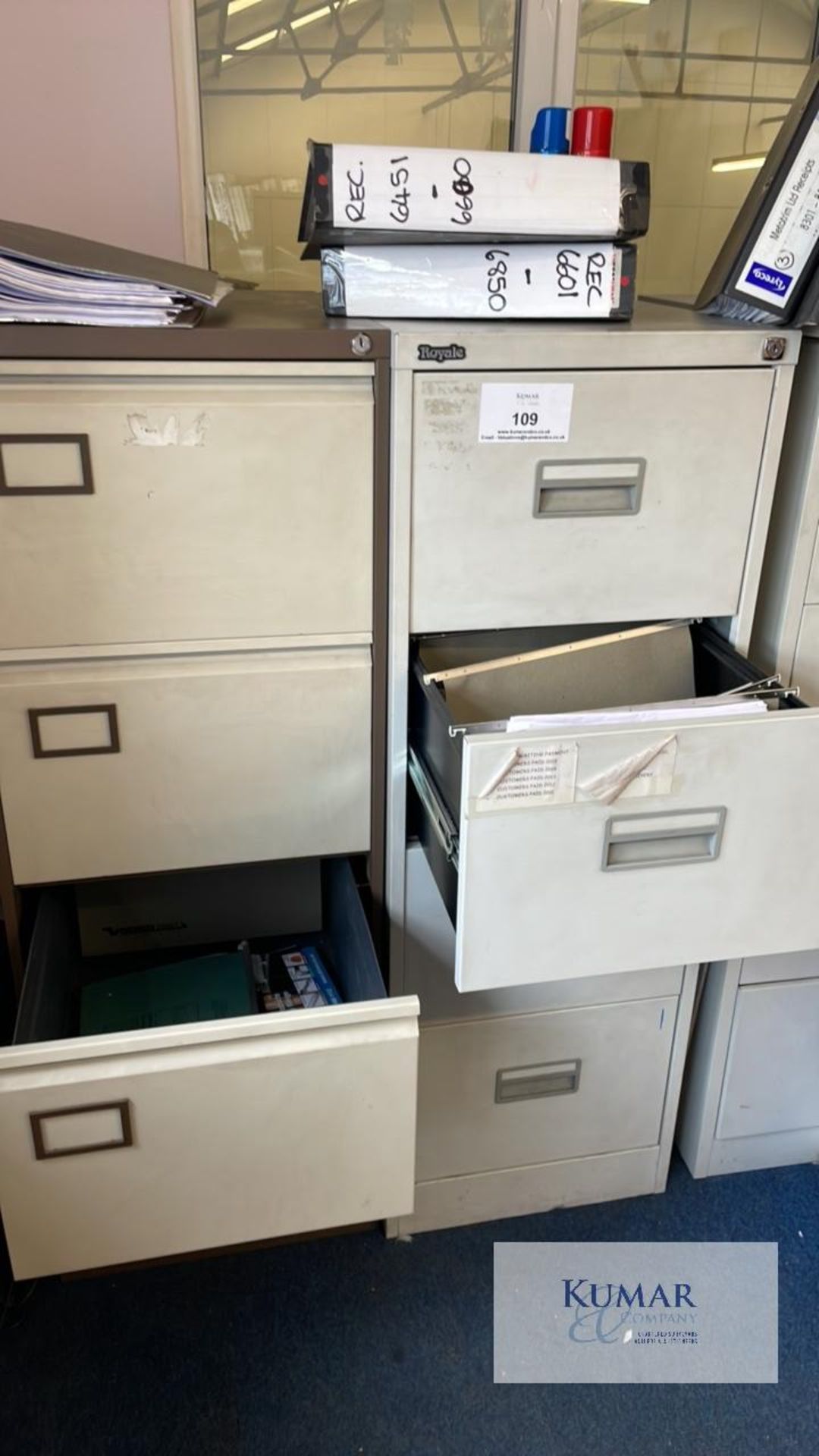Filling cabinets x 3 Standard sized Does not include items and files Located upstairs office - Image 5 of 5