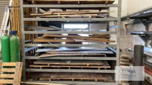 Sheet steel rack Includes sheet steel and timber 2850mm long x 1300mm deep x 2800 tall