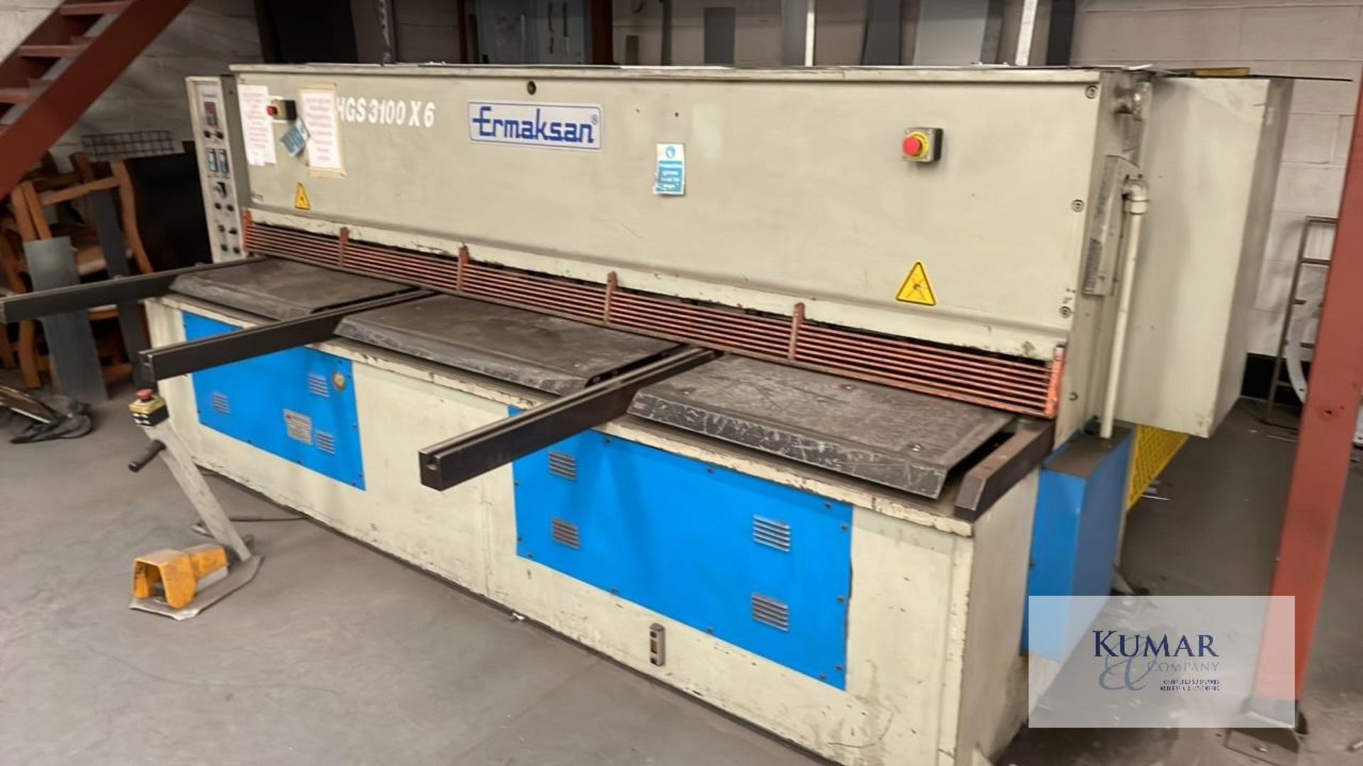 Ermaksan GuillotineHGS 3100X6, Capacity 6mm with Manual Back GaugeSerial No. G-825415V (2002)