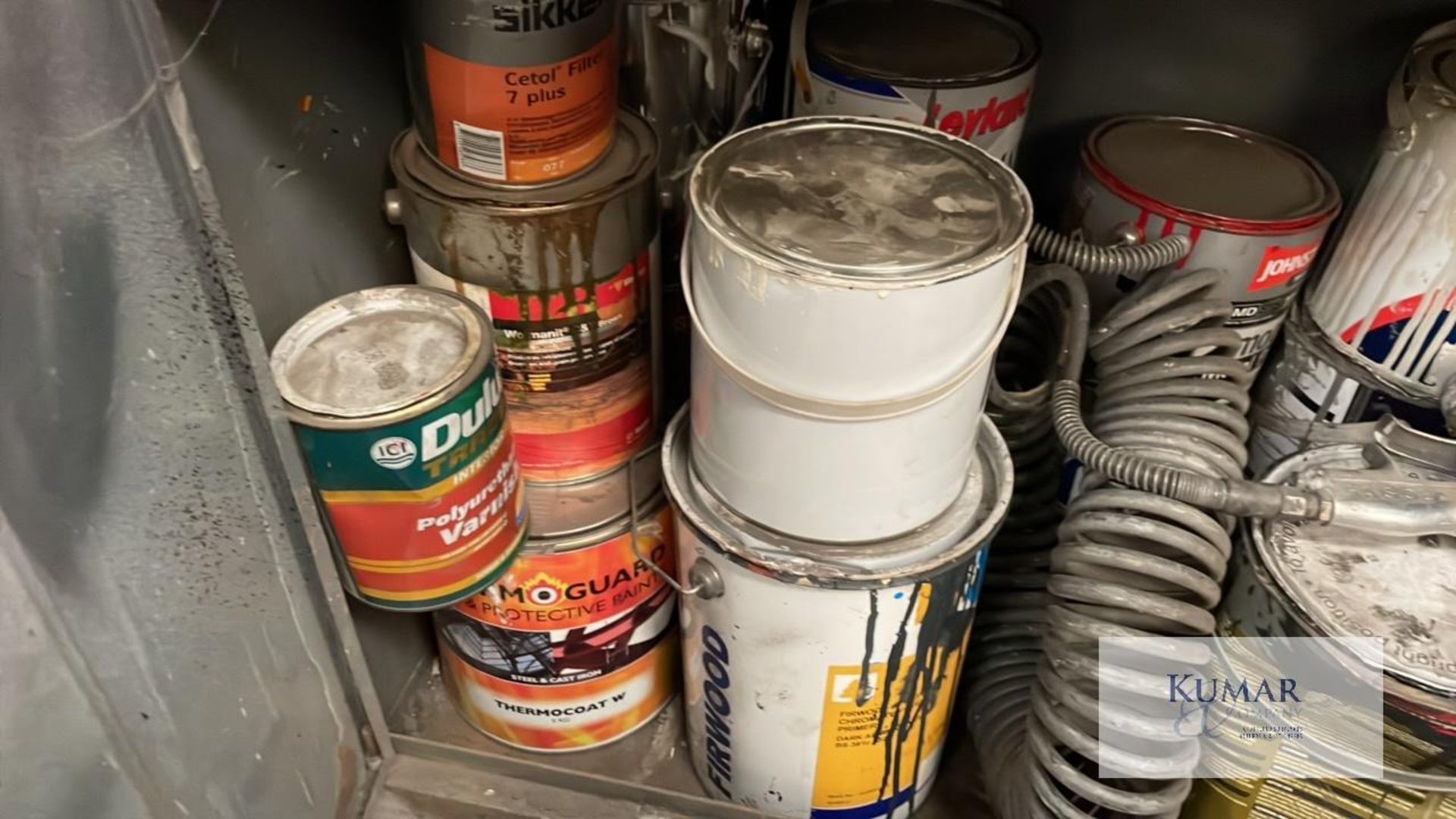Paint cupboard Includes items as pictured - Image 7 of 9