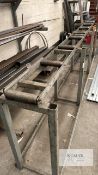 Roller table/feeder 3370mm long x 950mm high (to top of rollers)