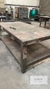 Workshop/fabrication table 2500mm long x 1250mm wide x 900mm high With lower shelf