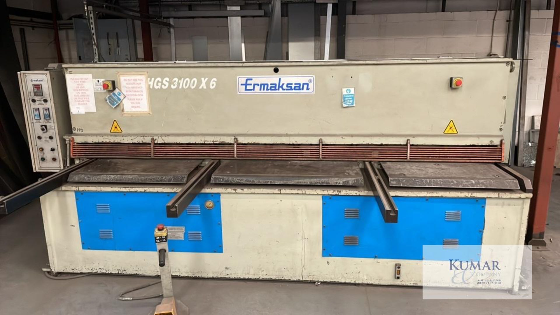 Ermaksan GuillotineHGS 3100X6, Capacity 6mm with Manual Back GaugeSerial No. G-825415V (2002) - Image 2 of 18