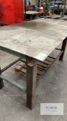 Workshop/fabrication table 2000mm long x 1100mm wide x 1020mm high With lower shelf frame work