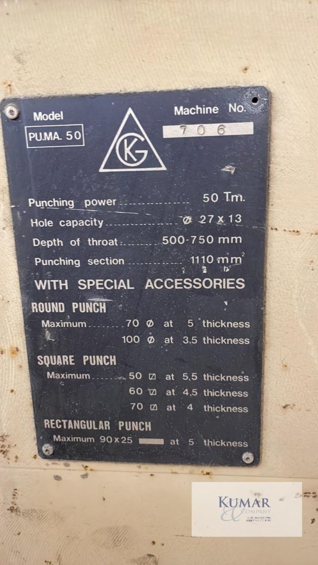 Geka PU.MA.50-HYD Punch PressMachine number 708 - Image 4 of 4