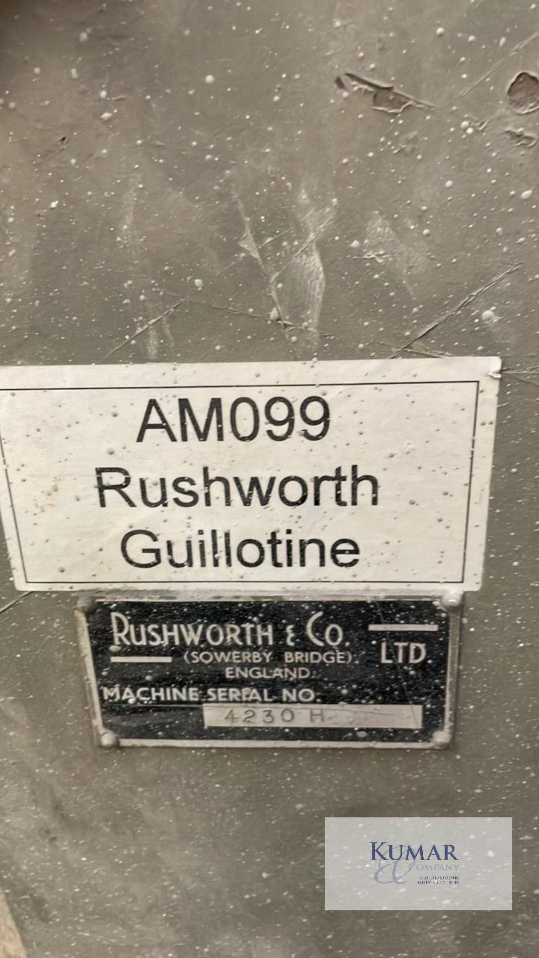 Rushworth Model AM099, GuillotineSerial No. 4230HMax capacity 2000mm - Image 5 of 5