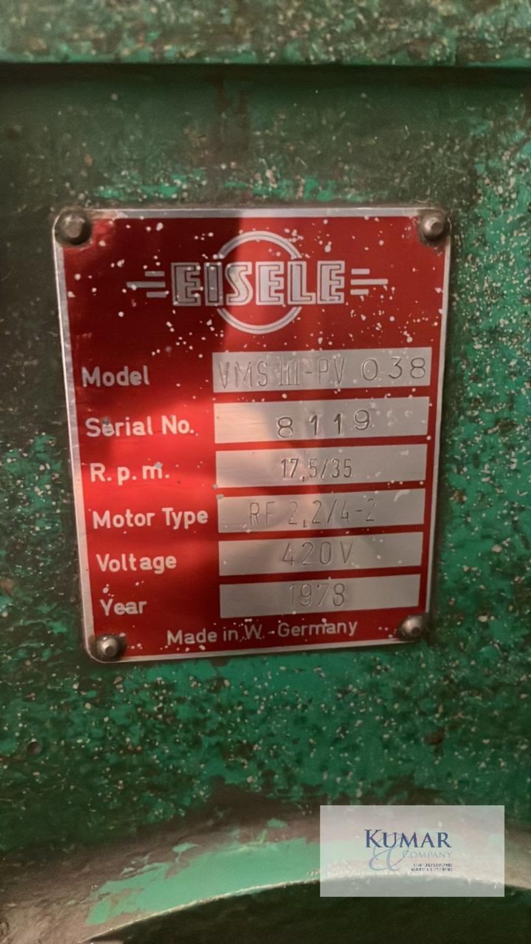 Eisele Model VMS III-PV 038, Chop saw/ grinderSerial No. 8119 - Image 5 of 5