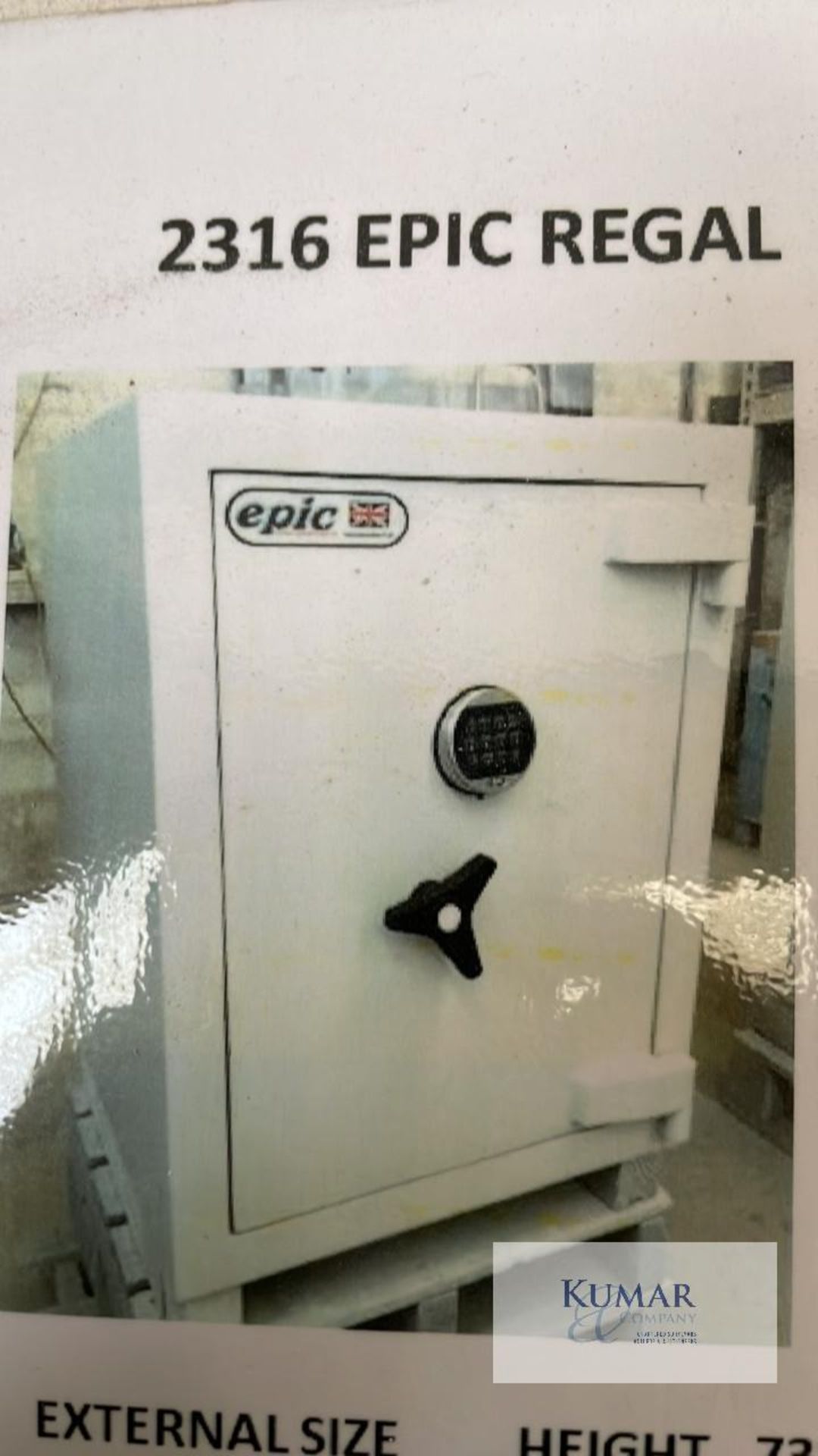 Regal Epic 6K Rated Safe 550mm wide x 735mm tall x 580mm deep with Digilock - Refurbished As New