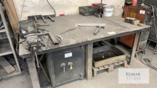 Workshop/welding bench With vice 72” long x 53” wide x 32” tall Does not include item on or around