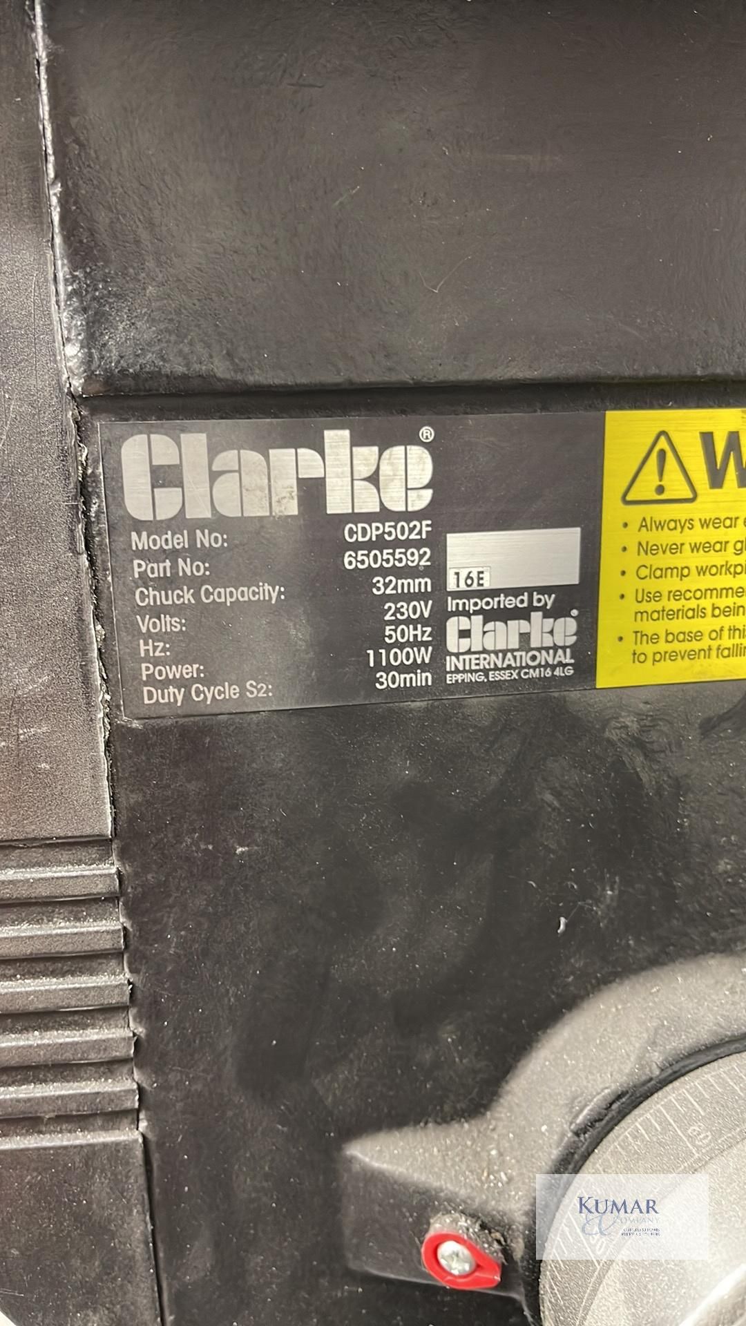 Clarke CDP 502F Pillar Drill - Image 2 of 3