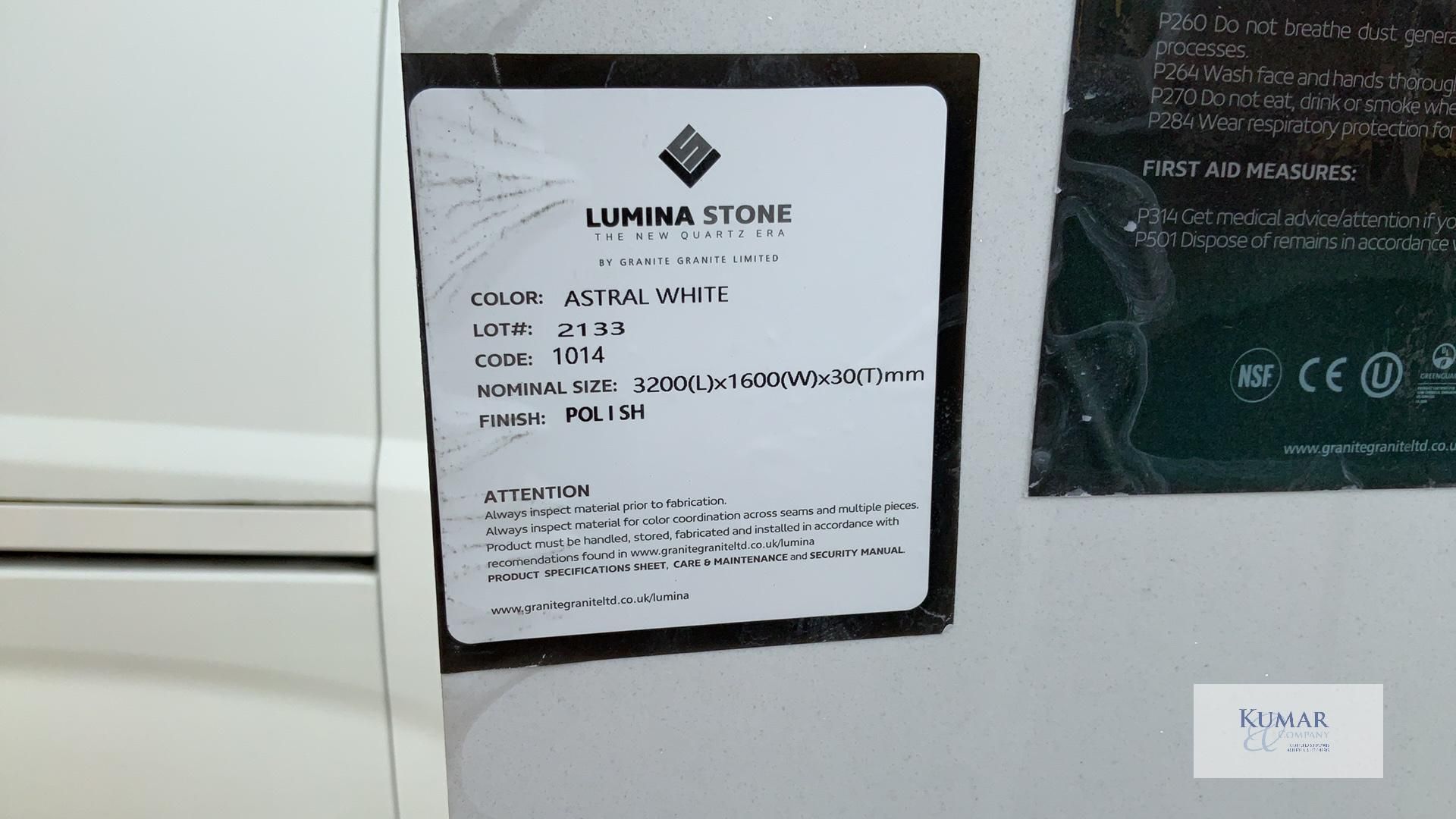 3: Sheets of Astral White, Lumina Stone, 3200mm x 1600mm - One Full Sheet and One Half Plus - Image 4 of 6